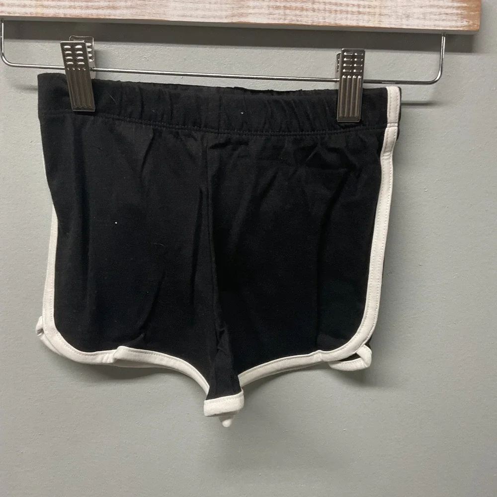 The Childrens Place Girls Black Dolphin Shorts White Trim Size 4T